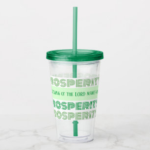 Prosperity Bible Verse Proverbs Acrylic Tumbler