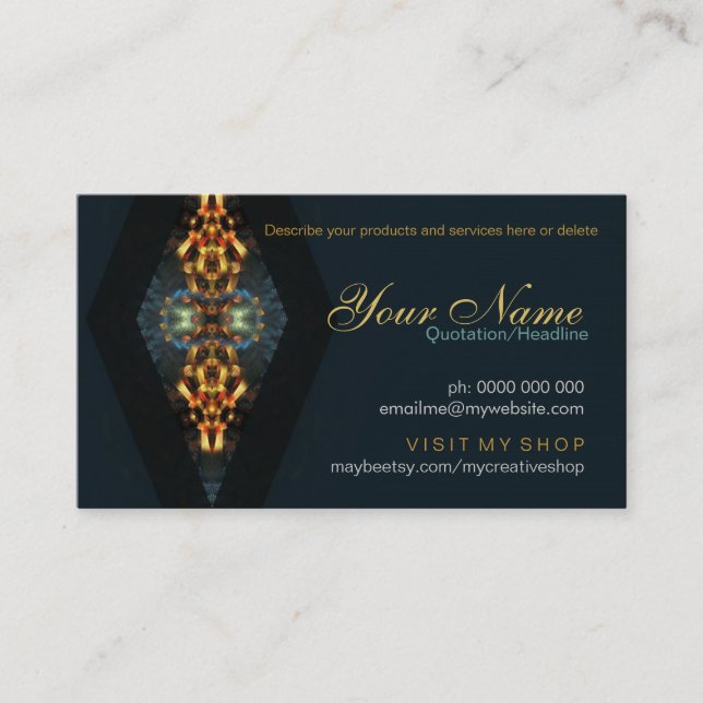 Prosperity Diamond Fractal Art Business Card (Front)