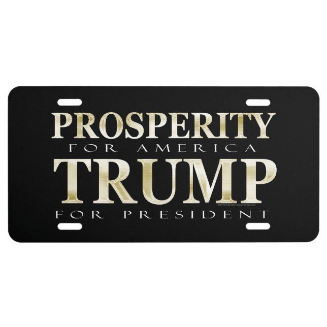 Prosperity for America Trump for President License Plate (Front)