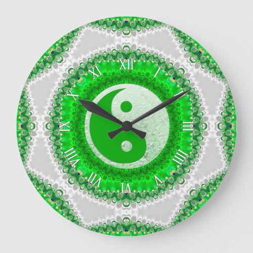 Prosperity Green YinYang FengShui Home Decor Clock