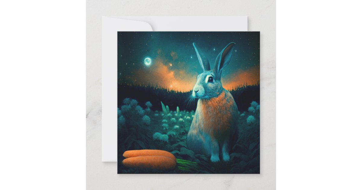 Prosperity Rabbit in the Moonlight | Zazzle