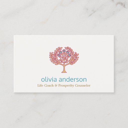 Customizable Prosperity Tree Health and Wellness Business Card