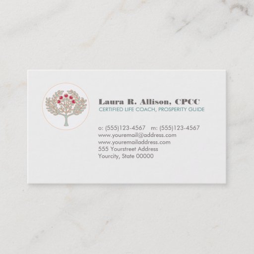 Customizable Prosperity Tree Wellness and Healing Arts Business Card Templates