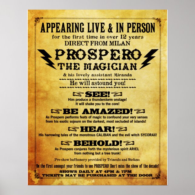 Prospero! Magician Poster 16" x 20" (Front)