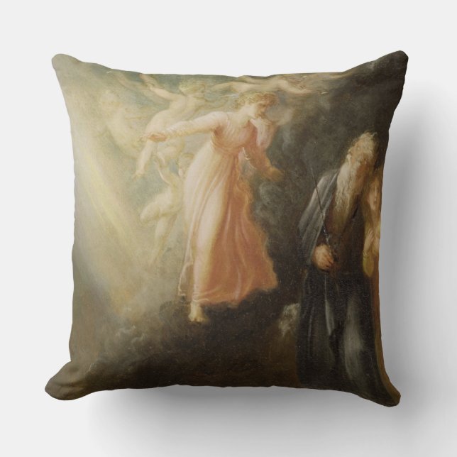 Prospero, Miranda and Ariel, from 'The Tempest', c Throw Pillow (Front)