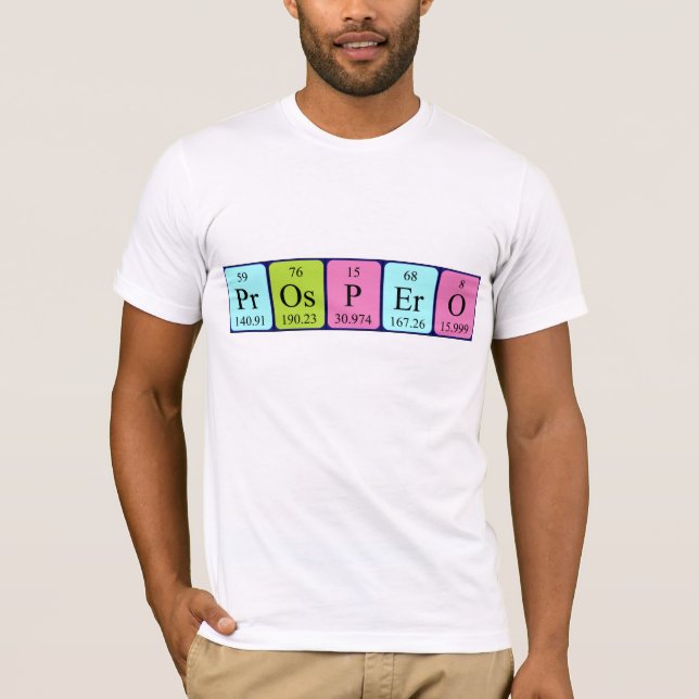Prospero periodic table name shirt (Front)