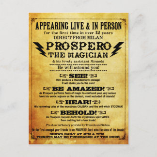 PROSPERO! Shakespearean Magician Postcard
