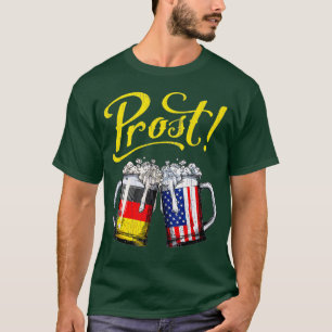 Prost Beer American German Flag Funny Oktoberfest T-Shirt