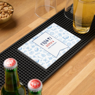 Prost! Beer and Wiener Schnitzel German Birthday Bar Mat