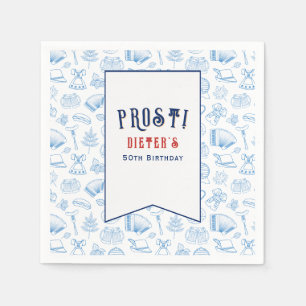 Prost! Beer and Wiener Schnitzel German Birthday Napkins