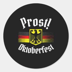 Prost Beer German American Flag Men Mug  Classic Round Sticker