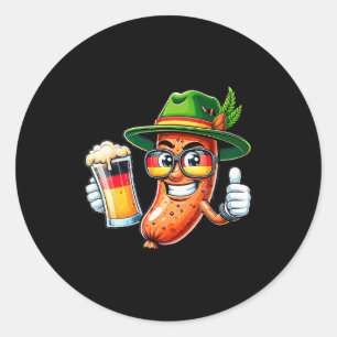 Prost Beer German American Flag Men Mug Classic Round Sticker