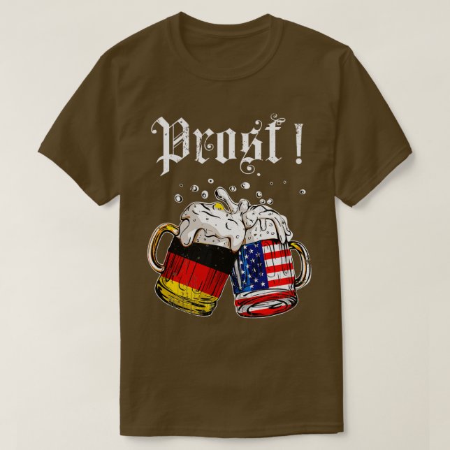 Prost Beer German American Flag  Oktoberfest Men M T-Shirt (Design Front)