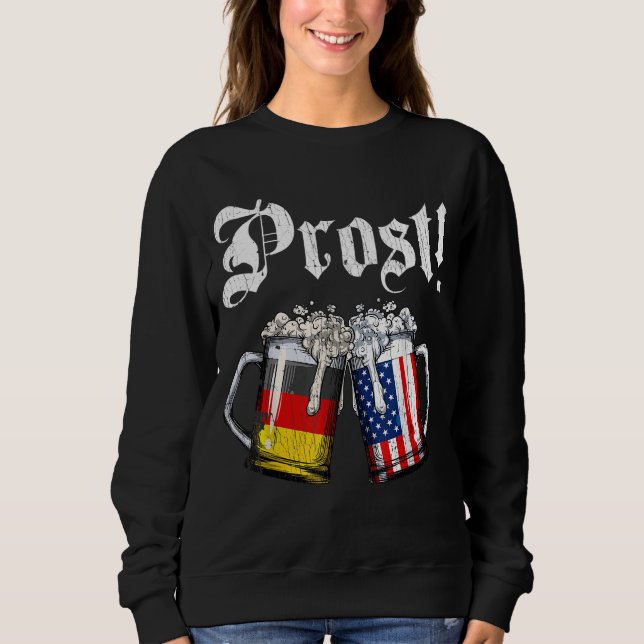 Prost Beer German American Flag Oktoberfest Men Mu Sweatshirt (Front)