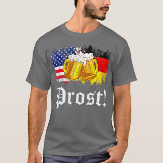 Prost Beer German American Flag Oktoberfest Men T-Shirt