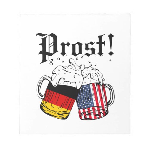 Prost Beer German American Flag Oktoberfest Notepad