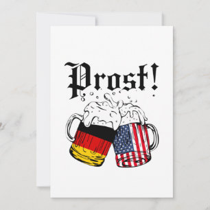 Prost Beer German American Flag Oktoberfest Save The Date