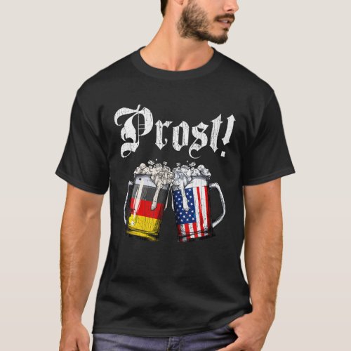 Prost Beer German American Flag T Oktoberfest Men T_Shirt