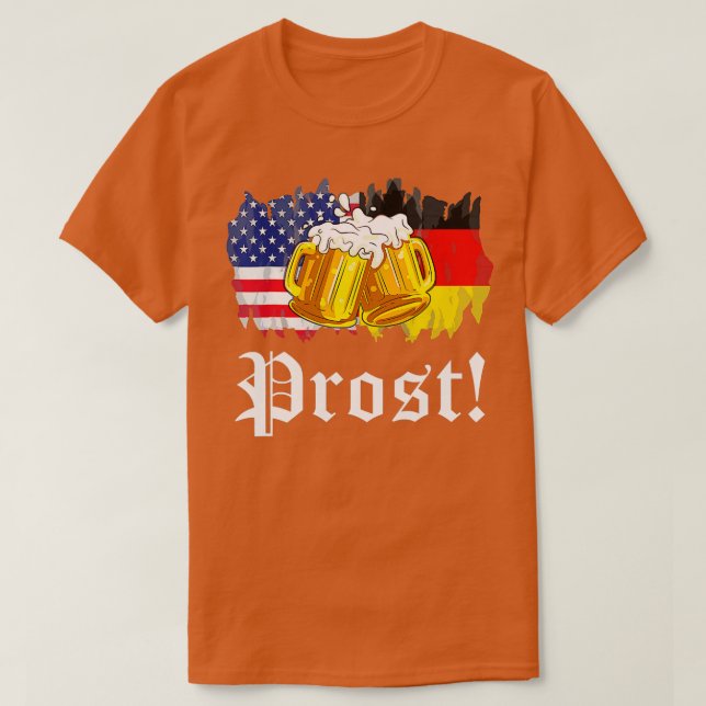 Prost Beer German American Flag T  Oktoberfest Men T-Shirt (Design Front)