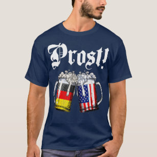 Prost Beer German American Flag T  Oktoberfest Men T-Shirt