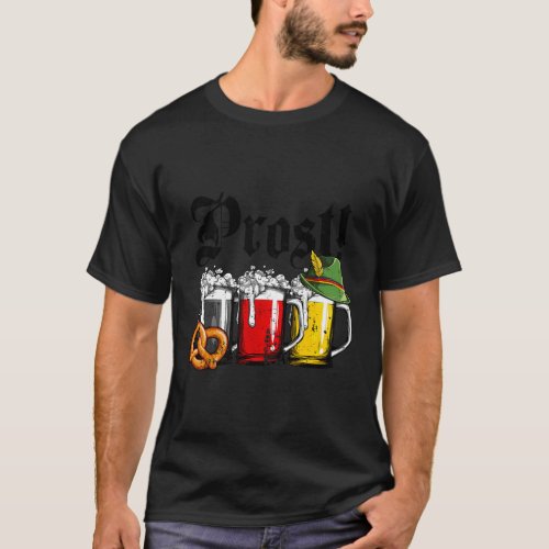 Prost Beer German Flag Oktoberfest Cheers T_Shirt