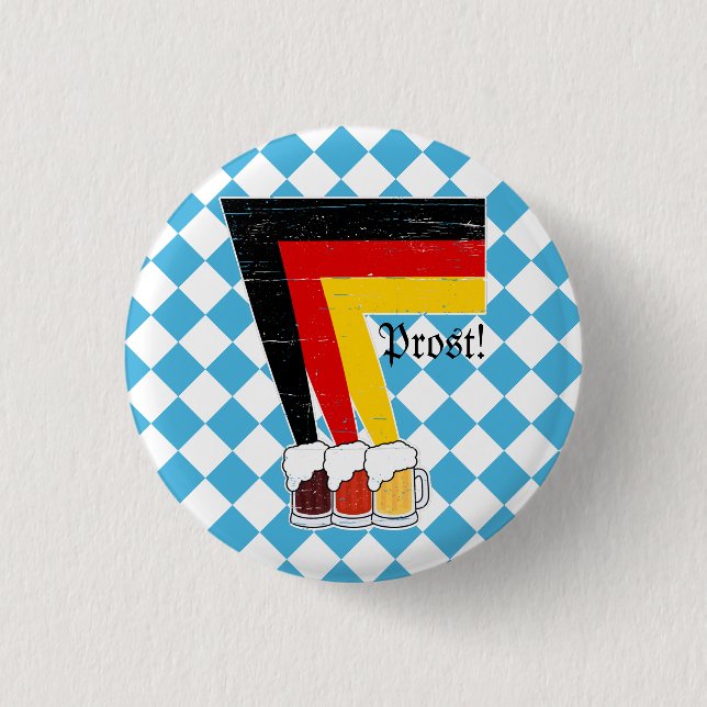 Prost! Beers forming the German flag Button (Front)