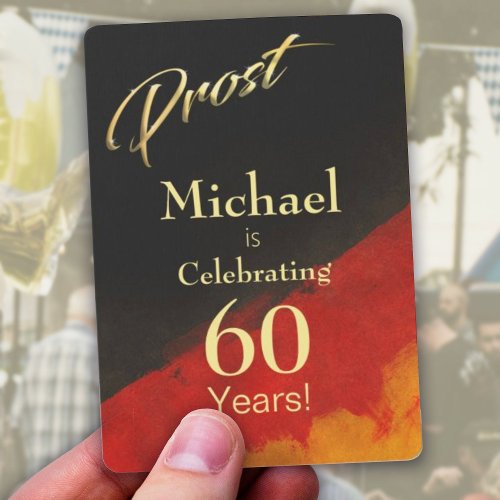 Prost Black Red Gold 60th Birthday Poker Cards