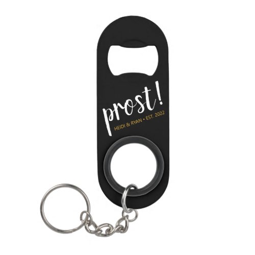 Prost Cheers Wedding Gift Keychain Bottle Opener