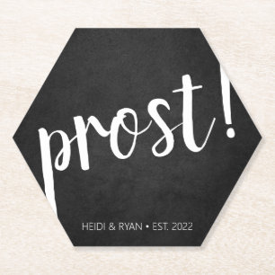 "Prost" Cheers Wedding Shower Beer Drink Coaster