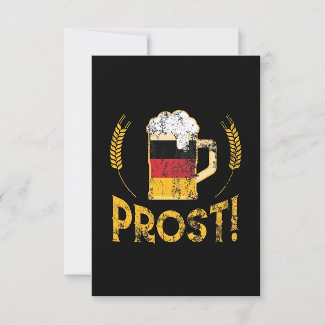Prost German Flag Beer Lover Oktoberfest Card (Front)