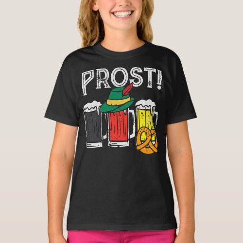 Prost German Flag Colors Hat Bavarian Oktoberfest  T_Shirt