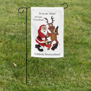 Prost it bags - Merry Christmas! German Text Garden Flag