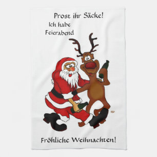 Prost it bags - Merry Christmas! German Text Kitchen Towel