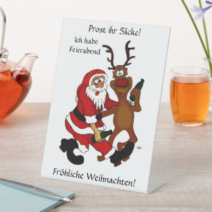 Prost it bags - Merry Christmas! German Text Pedestal Sign