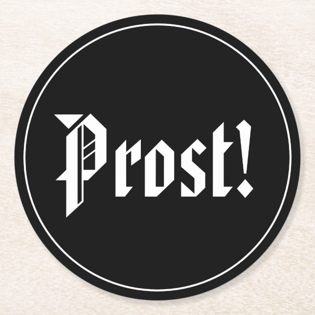 Prost Oktoberfest Round Paper Coaster (Front)