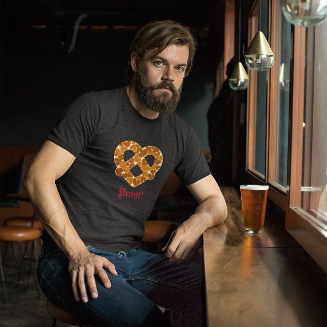 Prost Pretzel Heart Oktoberfest Customizable T-Shirt (Creator Uploaded)