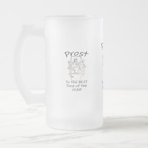 PROST TO THE BEST TIME OF THE YEAR OCTOBERFEST FROSTED GLASS BEER MUG