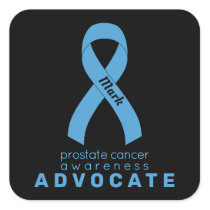 Prostate Cancer Advocate Black Square Sticker