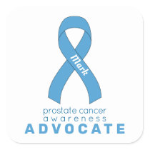 Prostate Cancer Advocate White Square Sticker