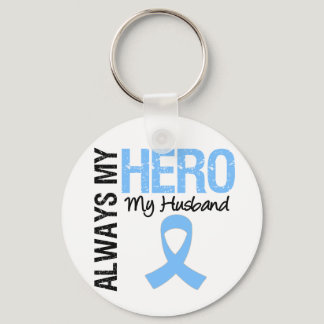 Prostate Cancer Always My Hero My Husband Keychain
