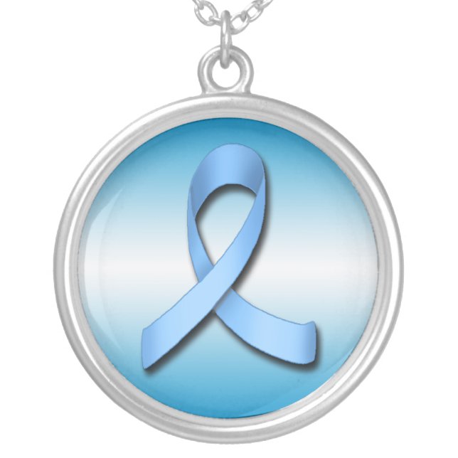 Prostate Cancer Awareness Blue Ribbon ~ Necklace (Front)