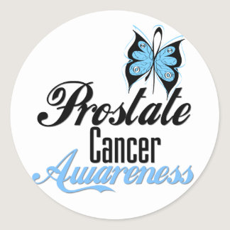 Prostate Cancer Awareness Butterfly Classic Round Sticker
