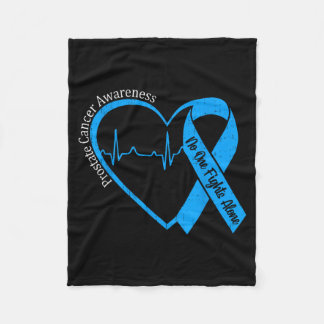 Prostate Cancer Awareness Heart Ribbon Blue Fleece Blanket