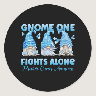 Prostate Cancer Awareness Light Blue Gnome Classic Round Sticker