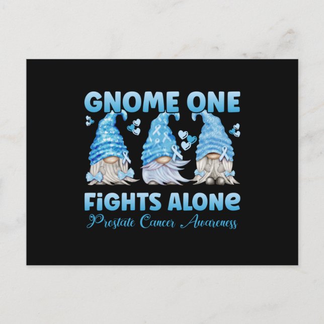 Prostate Cancer Awareness Light Blue Gnome Postcard (Front)