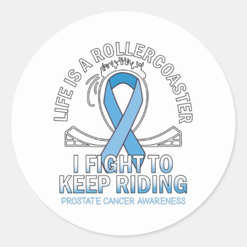 Prostate cancer awareness light blue Gradient Classic Round Sticker