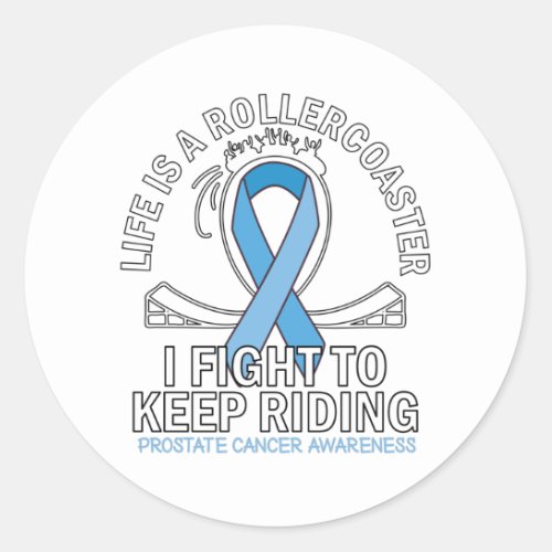 Prostate cancer awareness light blue ribbon classic round sticker