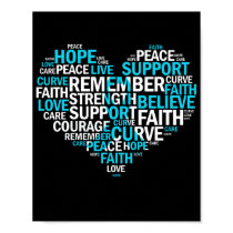 Prostate Cancer Awareness Light Blue Ribbon Poster