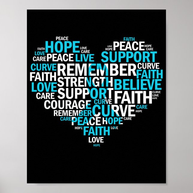Prostate Cancer Awareness Light Blue Ribbon Poster (Front)