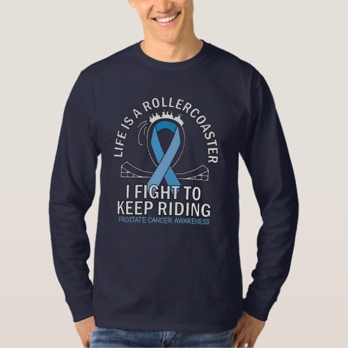 Prostate cancer awareness light blue ribbon T_Shirt